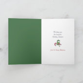 冬のワンダーランドのサンタとミセス・サンタクロース シーズンカード (内部)