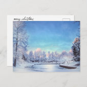 冬のワンダーランドのシーンクリスマスはがき ポストカード (正面/裏面)