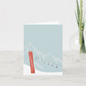 冬のワンダーランドのスノーボードとスキーリフト カード (正面)