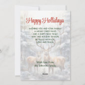 冬のワンダーランドのトナカイ シーズンカード (裏面)