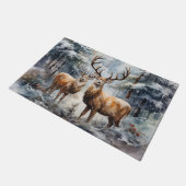 冬のワンダーランドのトナカイ ドアマット (アングル)