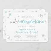 冬のワンダーランドの共同誕生日パーティー、任意の年齢 招待状