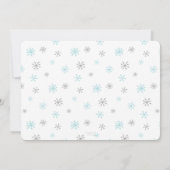 冬のワンダーランドの共同誕生日パーティー、任意の年齢 招待状 (裏面)