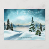 冬のワンダーランドの写真が日付を救うはがき ポストカード (正面)