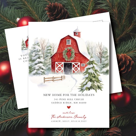 冬のワンダーランドの動く告知 案内ポストカード