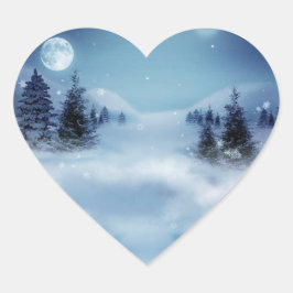 冬のワンダーランドの夜 ハートシール