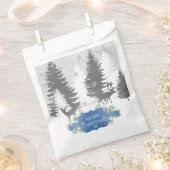 冬のワンダーランドの好意バッグ – 青 フェイバーバッグ (クリップ留めされた状態)