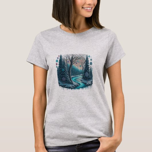 冬のワンダーランドの景色 Tシャツ (正面)