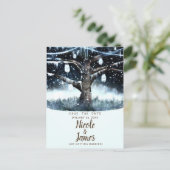 冬のワンダーランドの木のライト&ジャース日付を保存 案内ポストカード (スタンド正面)