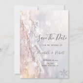 冬のワンダーランドの枝の緑は日付を保存 セーブザデート (正面)