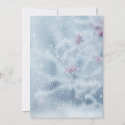 冬のワンダーランドの枝の青い日付を保存 セーブザデート (裏面)