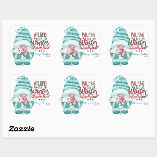 冬のワンダーランドの格言クリスマスの歩く スクエアシール (シート)
