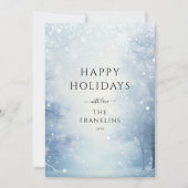 冬のワンダーランドの森のクリスマスフォト シーズンカード (正面)