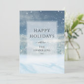 冬のワンダーランドの森のクリスマスフォト シーズンカード (スタンド正面)