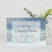 冬のワンダーランドの森の写真クリスマス シーズンカード (スタンド正面)