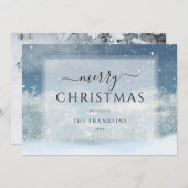 冬のワンダーランドの森の写真クリスマス シーズンカード (正面/裏面)