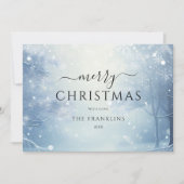 冬のワンダーランドの森の写真クリスマス シーズンカード (正面)