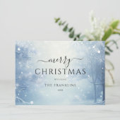 冬のワンダーランドの森の写真クリスマス シーズンカード (スタンド正面)