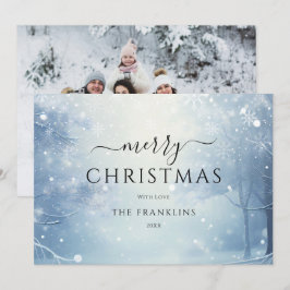 冬のワンダーランドの森の写真クリスマス シーズンカード