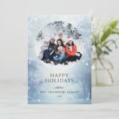 冬のワンダーランドの森の写真クリスマス シーズンカード (スタンド正面)