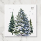 冬のワンダーランドの森の鹿の外は寒い フェイバータグ (裏面)