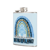 冬のワンダーランドの歩く |ブルーレインボー フラスク (左)