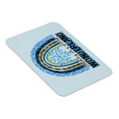 冬のワンダーランドの歩く |ブルーレインボー マグネット (右側)