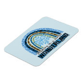 冬のワンダーランドの歩く |ブルーレインボー マグネット (左側)