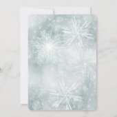 冬のワンダーランドの水の色のスノーフレーク甘い16 招待状 (裏面)