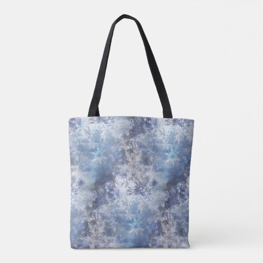 冬のワンダーランドの氷とスノーフレークのパターン トートバッグ (裏面)
