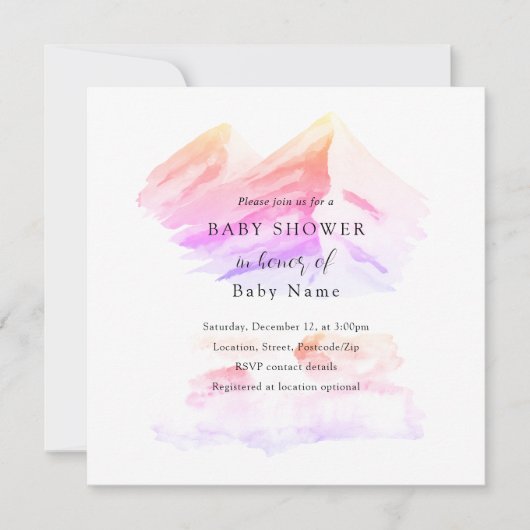 冬のワンダーランドの赤ちゃんシャワーの招待 招待状 (正面)