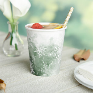 冬のワンダーランドの赤ちゃんシャワー 紙コップ