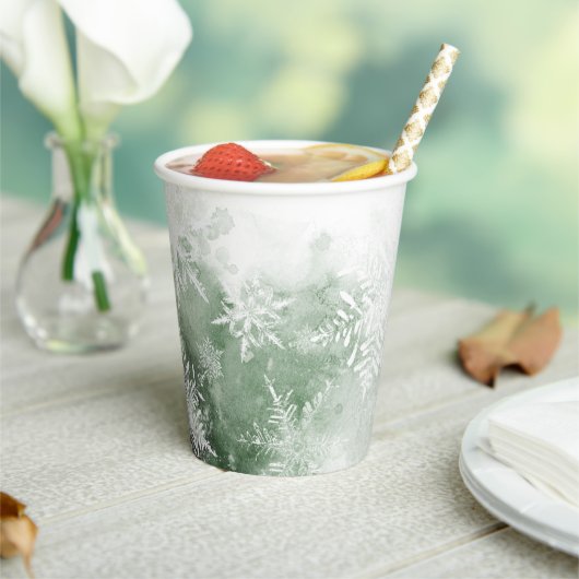 冬のワンダーランドの赤ちゃんシャワー 紙コップ (インサイチュ)