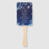 冬のワンダーランドの輝く渦巻き雪結婚片 ハンドファン (正面)