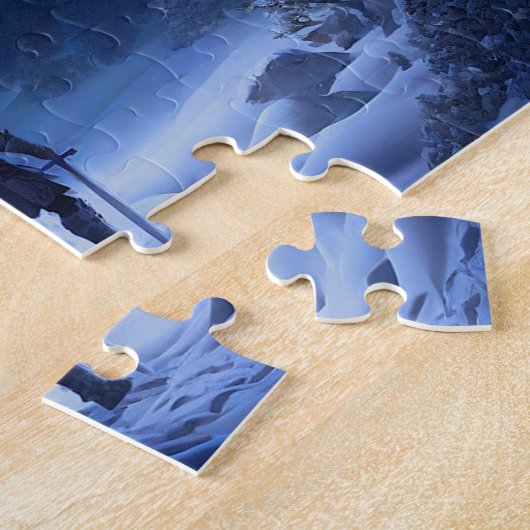 冬のワンダーランドの降誕騎士 ジグソーパズル (側面)