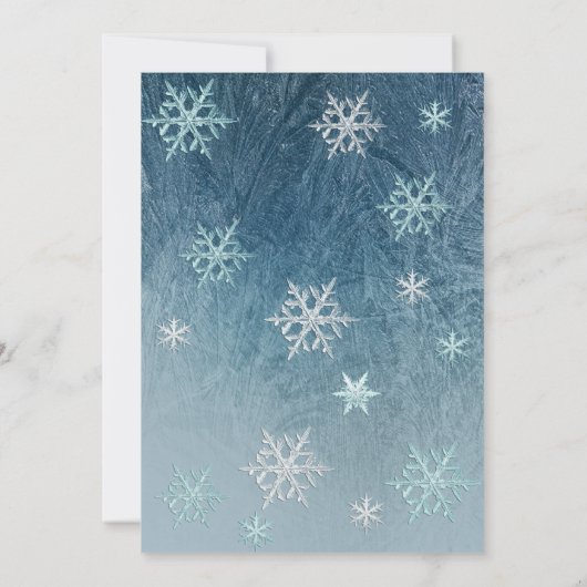 冬のワンダーランドの雪の結晶キンセアニェラインビタット 招待状 (裏面)