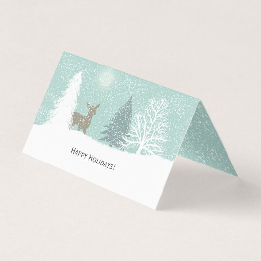 冬のワンダーランドの鹿、雪の松の木クリスマス (正面)