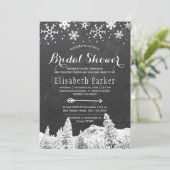 冬のワンダーランドの黒板ブライダルシャワー 招待状 (スタンド正面)
