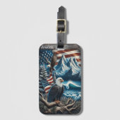 冬のワンダーランドを見守るワシ ラゲッジタグ (正面縦)