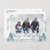 冬のワンダーランドアルパインメリークリスマスフォト ポストカード (正面/裏面)