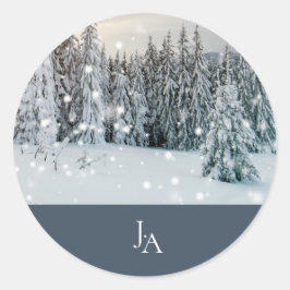 冬のワンダーランドウッドランド雪結婚台本 ラウンドシール