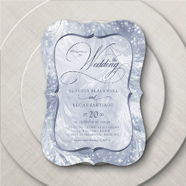 冬のワンダーランドエレガントスノー結婚ズ 招待状