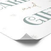 冬のワンダーランドカードとギフトテーブルの看板 ポスター (角)