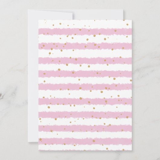 冬のワンダーランドガールピンクの赤ちゃんシャワー 招待状 (裏面)