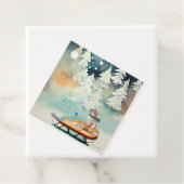 冬のワンダーランドギフトラベルのそり猫 フェイバータグ (インサイチュ)