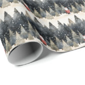 冬のワンダーランドクリスマスの雪の木 ラッピングペーパー (ロールコーナー)