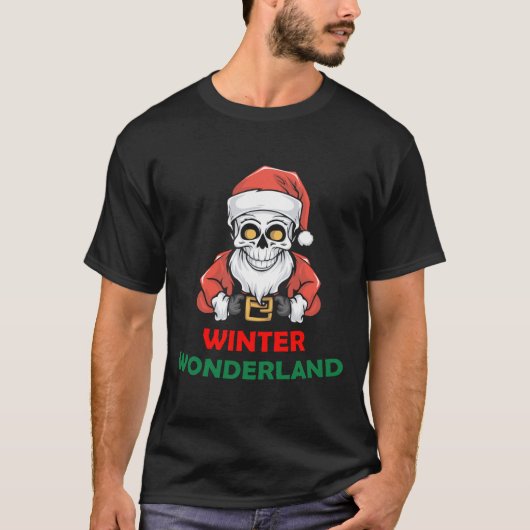 冬のワンダーランドクリスマススカル Tシャツ (正面)