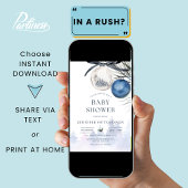 冬のワンダーランドクリスマスニュートラルベビーシャワー 招待状