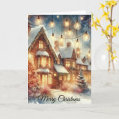 冬のワンダーランドクリスマス カード (黄色い花)