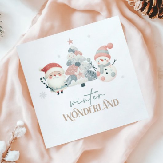 冬のワンダーランドクリスマス スタンダードカクテルナプキン